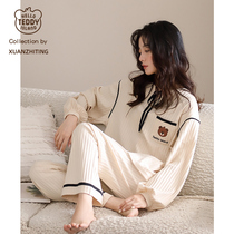 (Teddy World) Pyjamas Fall Woman Pure Cotton Long Sleeve Large Code Extras Full Cotton Spring And Autumn Comforts Comfort Home