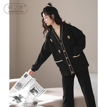 Spring pyjamas womens pure cotton long sleeves 2022 New extras wear fashion cute spring and autumn style home suit suit