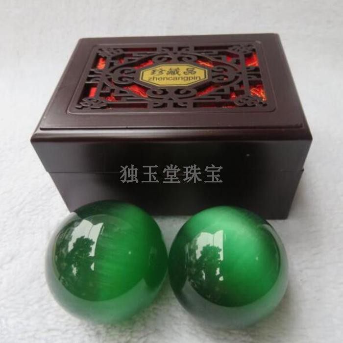 Natural jade Handball Sina Flower Stone hand turned ball fitness ball Seniors Birthday gift handlebar Hands Play Piece