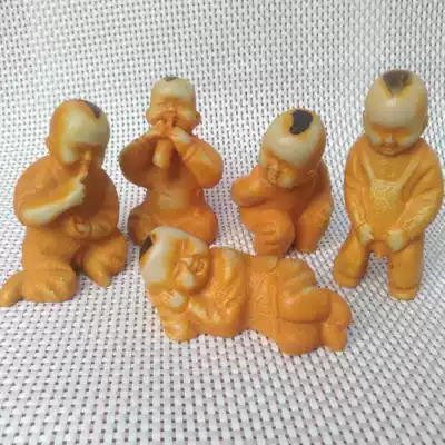 Desktop ornaments, four happy dolls, five children, Dengke, eat and drink, sleep, child shape, resin decoration trumpet