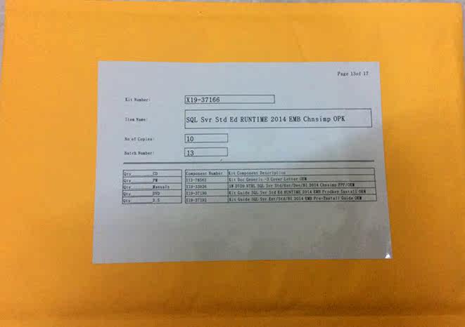 Database SQL server 2014 Chinese Enterprise Edition 15 User Original Authentic Embedded Billable-Taobao