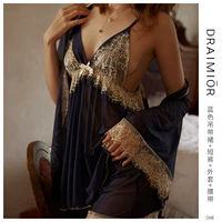 Синее платье-комбинация, шорты, куртка, ремень