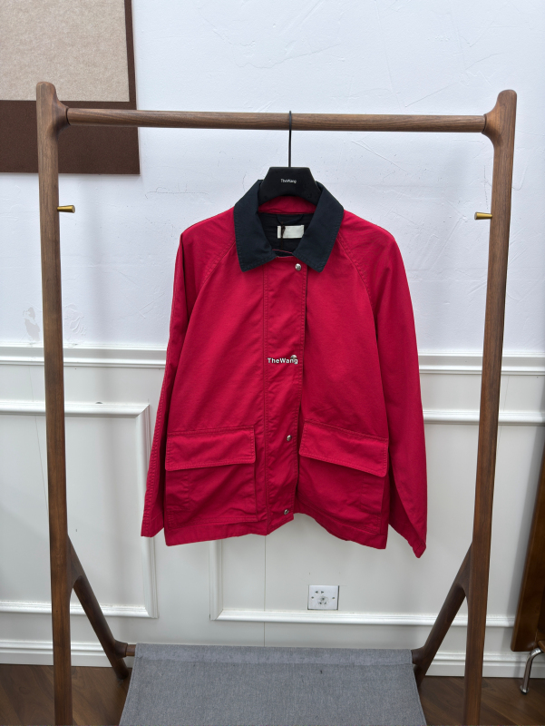 Row Elodianna Red Washed Cotton Unisex Jacket