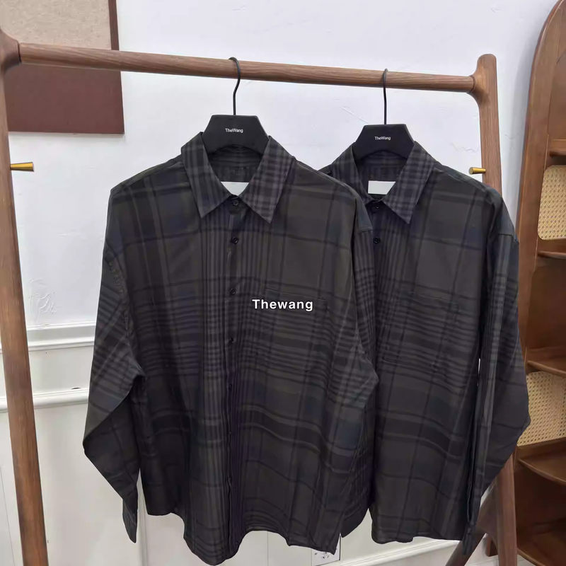 Lem Style 24Ss Show Style Tencel Plaid Casual Shirt