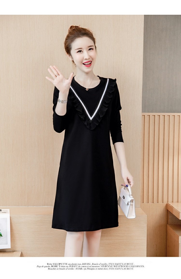 Cộng với phân bón XL cho phụ nữ một chiếc váy 2018 mùa thu mới chất béo MM200 pounds giảm béo thanh niên đầm váy đẹp
