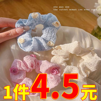 Pig intestine hair band for women summer high-end headband 2024 new flower hair accessories rubber band hair rope headband