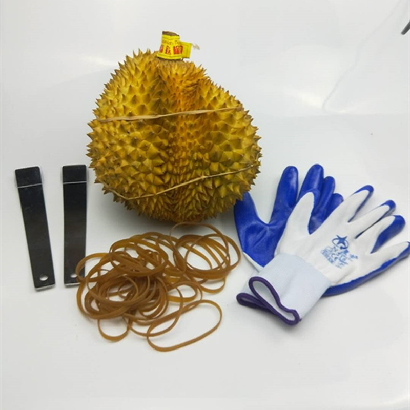 Thickened rubber band to open durian protective leather gloves to open durian stainless steel durian knife fruit shop with three artifacts