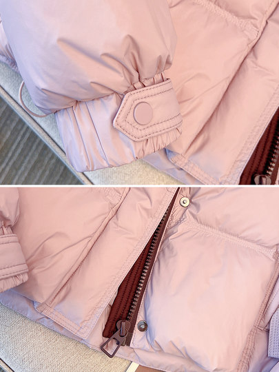 粉色冬季短款羽绒服女新款2026巨好看轻薄内胆加厚保暖白鸭绒外套