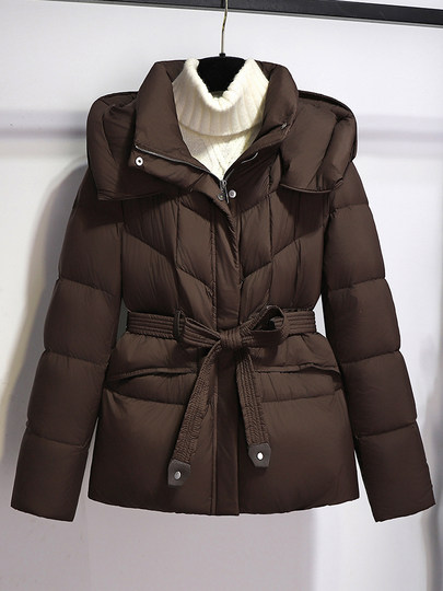 Black 90% White Duck down Warm down Jacket for Women 2025 New Fashion Lightweight Waist-Cinching Super Stylish Winter Thick Coat