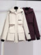 Burgundy Parka down Jacket for Women, Mid-Length, 2025 New Winter Thickened Hooded Workwear Parka Coat