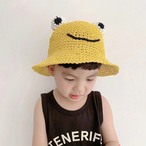 Baby summer straw hat boy sunscreen travel fishermans hat girl sunshade hat thin tide super cute basin hat