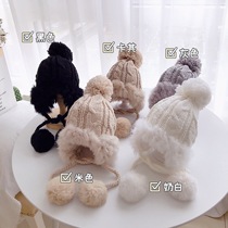 Girl hat winter thickened Lei Feng hat Net red knitted wool sleeve warm baby parent-child Fashion winter hat tide