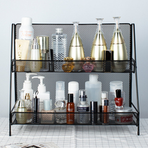 Cosmetic Storage Box Wash Table Finishing Rack Table Top Double Skin Care Products Storage Rack Iron Art Shelve Dresser Dresser