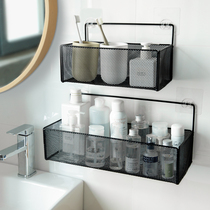 Bathroom wall rack non-perforated wall toilet storage rack dormitory toilet wall hanging basket