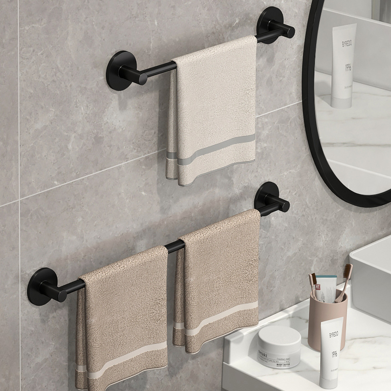 Free Punching Hair Towel Rack Subrack Bathroom Makeup Room Wall-mounted Rack Single Pole Double-Lever Toilet Bathroom containing deck