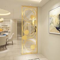 Titanium Gold Light Extravagant Screen Stainless Steel Set Make Partition Wall Trim Hollowed-out Small Household Type Genguan Modern Brief into the door