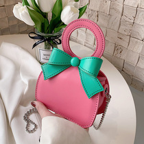 Spring and summer New candy color butterfly knots bag women 2022 new 100 lapped foreign air small square bag chain inclined satchel bag