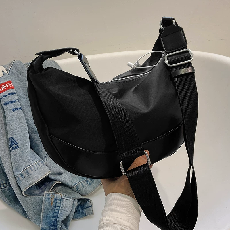 Fashionable nylon capacious shoulder bag, high-quality style, oxford cloth