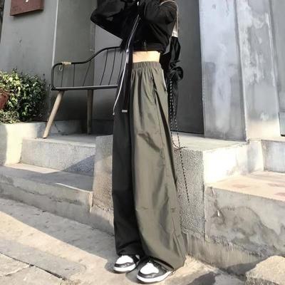 taobao agent American street hiphop workpiece pants Children in summer thin tide inspiration INS high street straight tube showing thin casual wide -leg pants