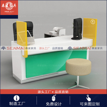 Baking Varnish Finance Insurance Company Business Office Desk Table 4S Shop Sign Desk Life Insurance Business Hall Counter