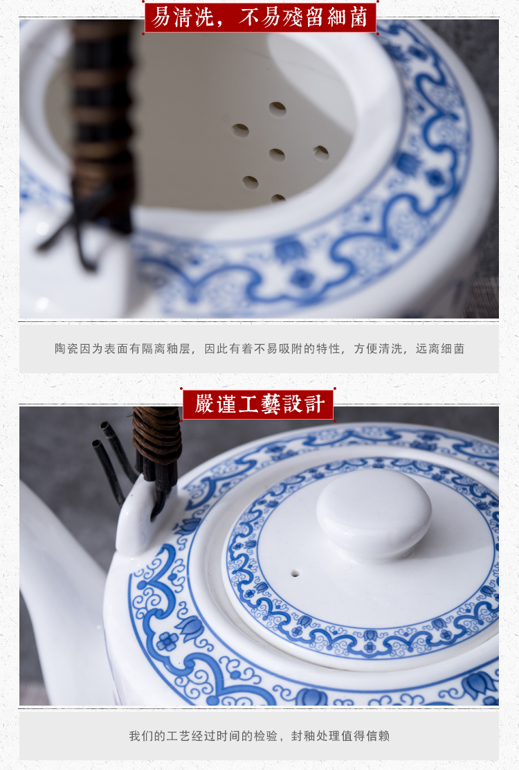Ya cheng DE suit large household Chinese style restoring ancient ways is high temperature resistant ceramic teapot, large capacity kung fu tea tea