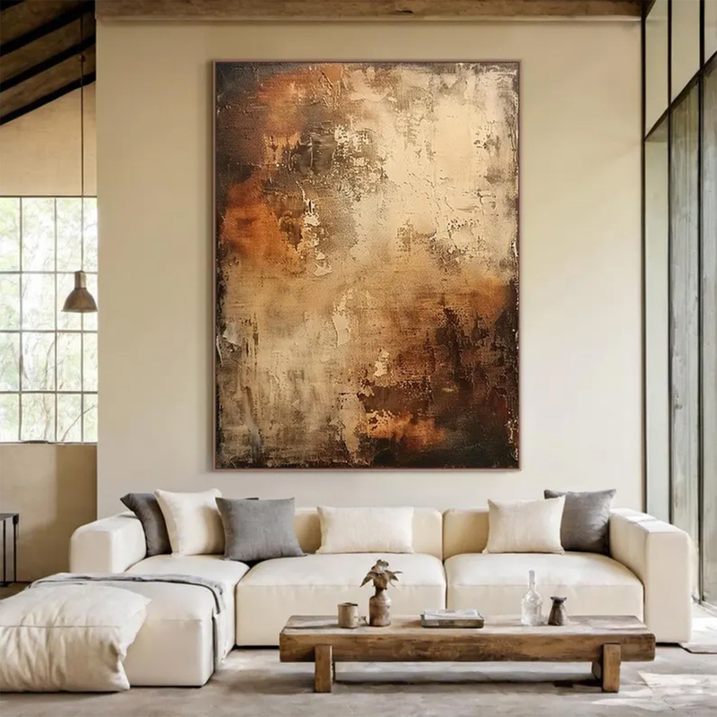 Wabi-Sabi Style Hanging Painting, High-End Living Room Texture Painting, Italian Retro Entrance Abstract Oil Painting, Restaurant Hand-Painted Art Painting Wabi-Sabi Style Hanging Painting, High-End Living Room Texture Painting, Italian Retro Entrance Abstract Oil Painting, Restaurant Hand-Painted Art Painting