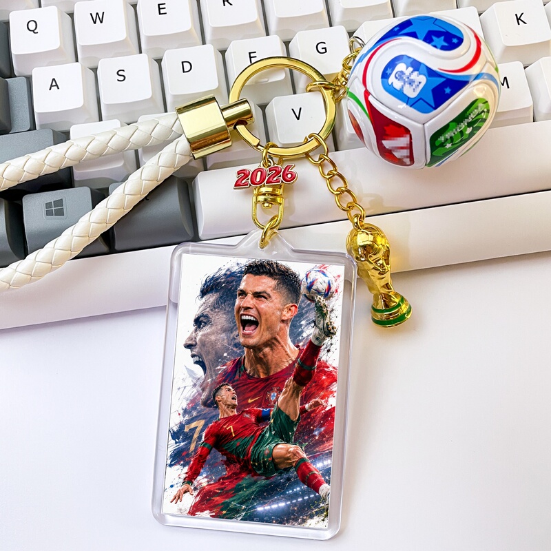 Cristiano Ronaldo Merchandise, Star Player Car Photo, Backpack, Boys' Gifts, World Cup Gifts, Football Keychain