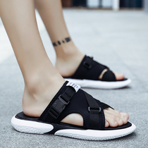 Summer national style slippers wear beach shoes mens cool drag 2019 new Korean version of the trend outdoor all-in-one tide drag