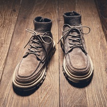 Winter mens Martin boots tooling British style mens boots versatile high-top mens shoes Korean version of the trend retro net red boots