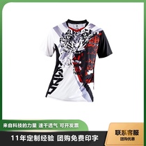 Short-sleeved mens badminton suit top Womens quick-drying T-shirt summer ping-pong tennis suit custom printed group purchase sports clothes