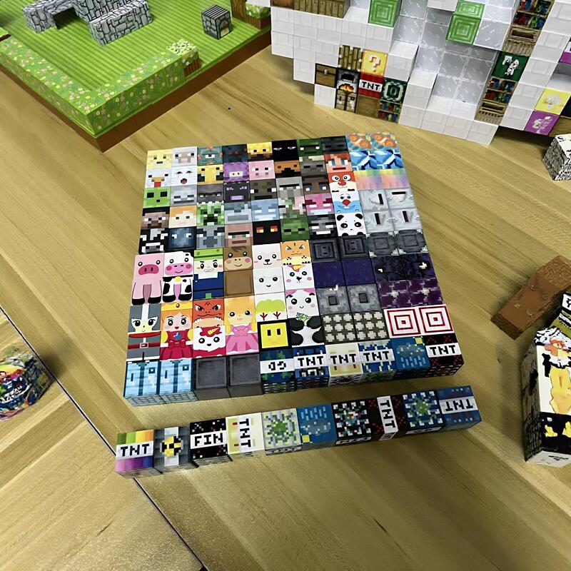 Minecraft Magnetic Blocks Mc Mini DIY Magnetic Building Blocks for Building Towers, Kidsren's Educational Toys