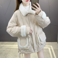 Одежда из меха 海宁皮草2022新款貂皮大衣整貂水貂毛拼羽绒服女外套短款小香风冬 280266582