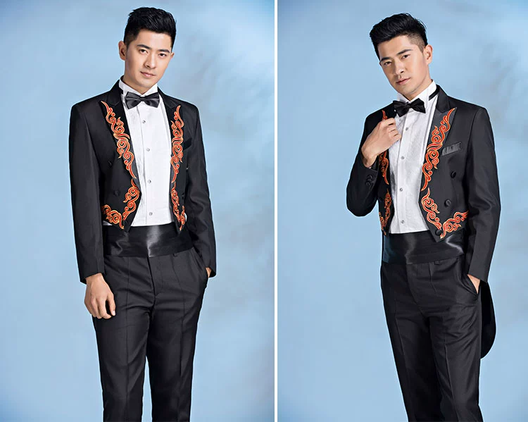 Trang phục biểu diễn của nam giới trang phục biểu diễn tuxedo của nam giới bộ đồ người lớn cho thấy lệnh phù hợp với ma thuật người dẫn chương trình - Suit phù hợp