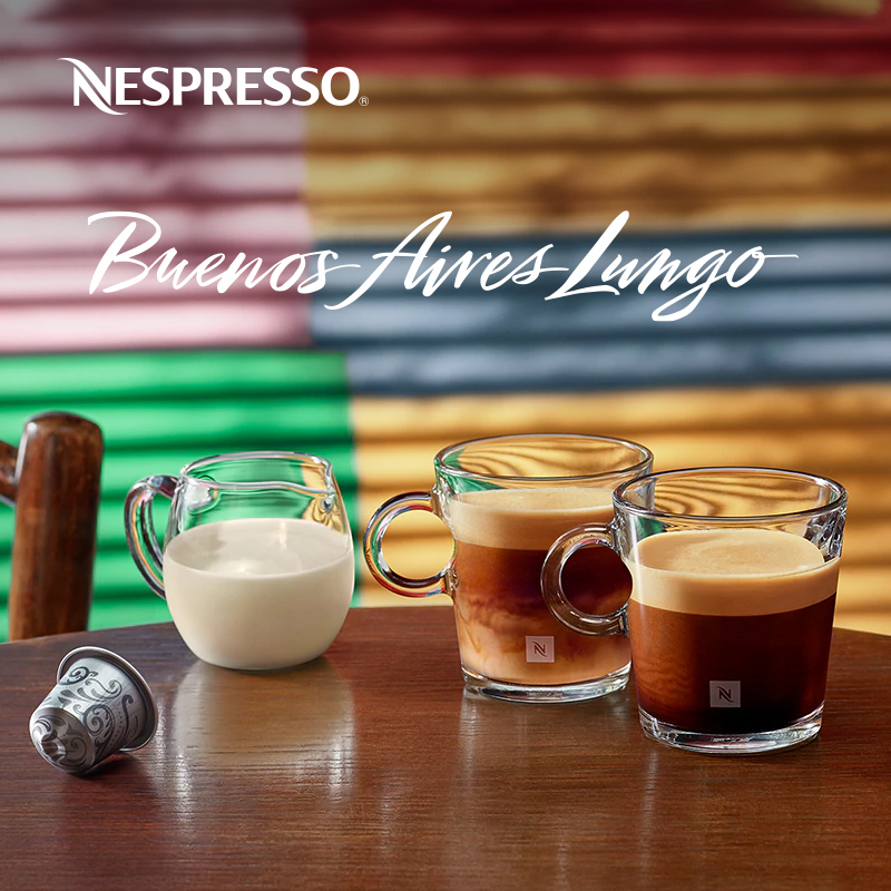 Nespresso Capsule Coffee Buenos Aires Large Cup Espresso Imported Black Coffee Light Roast 10-Pack Nespresso Capsule Coffee Buenos Aires Large Cup Espresso Imported Black Coffee Light Roast 10-Pack