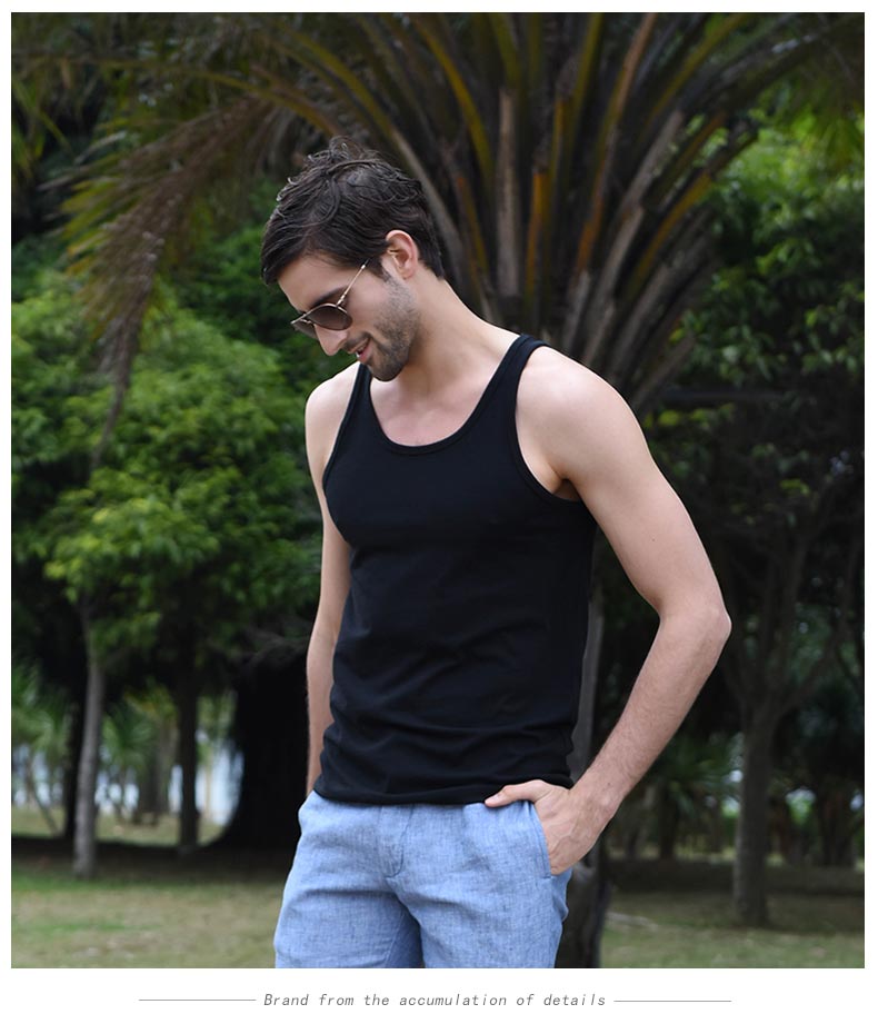 Han Wan nam rắn màu thể thao giản dị vest thanh niên thoáng khí rào cản cotton áo nam tự trồng không tay cơ sở áo khoác thu đông