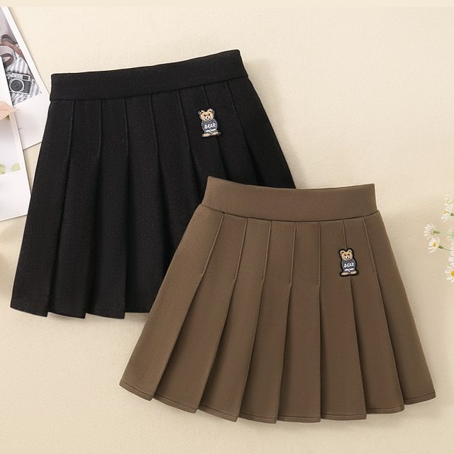 ເດັກຍິງຊຸດກະໂປງ pleated skirt 2024 ພາກຮຽນ spring ແລະ summer ຮູບແບບໃຫມ່ເດັກຍິງ woolen skirt ເດັກນ້ອຍຂອງວິທະຍາໄລແບບ JK skirt