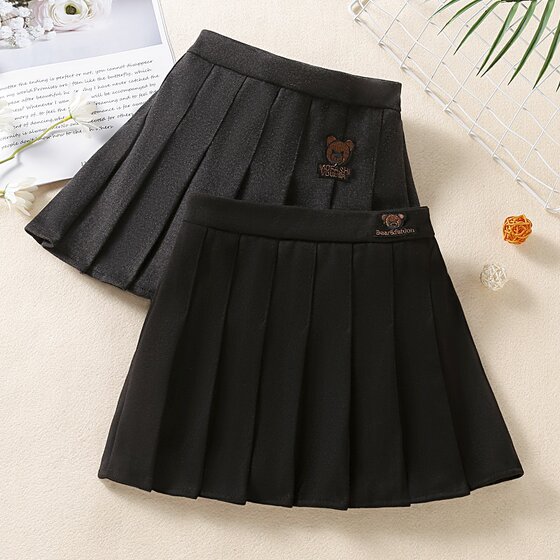 Girls skirt pleated skirt spring and autumn 2024 new style children's style versatile short skirt girls college style skirt