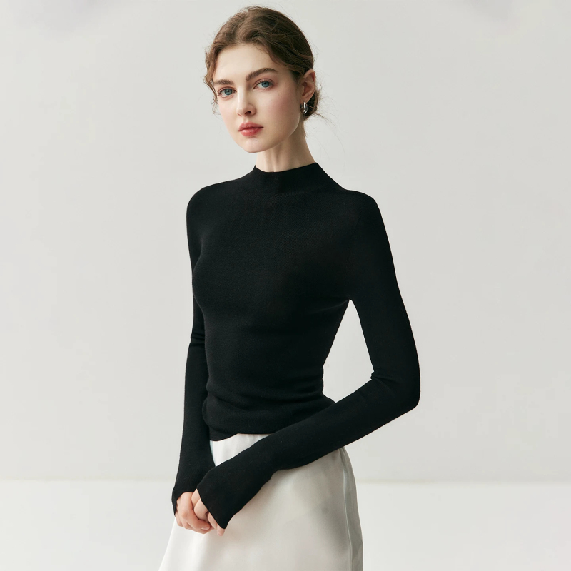 Machine Washable~ Seamless One-Piece 100% Pure Cashmere Sweater for Women, Autumn and Winter Half-Turtleneck Base Layer, Slim-Fit Knit Sweater Machine Washable~ Seamless One-Piece 100% Pure Cashmere Sweater for Women, Autumn and Winter Half-Turtleneck Base Layer, Slim-Fit Knit Sweater