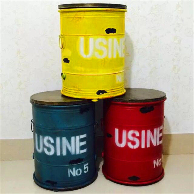 American Retro Iron Stool Old Round Stool Barrel Stool Bar Stool Bar Stool Bar Stool Coffee Chair Bar Stool