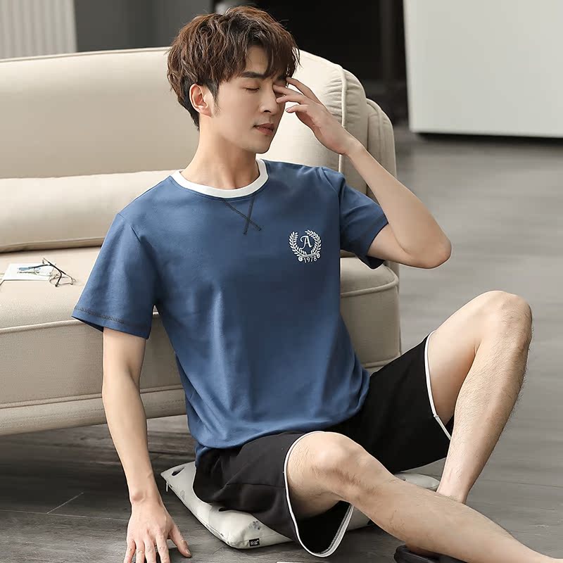 Thanh niên mùa hè Hàn Quốc phiên bản của quần short đồ ngủ cotton mens mùa hè bông phù hợp với nhà mỏng có thể mòn bên ngoài