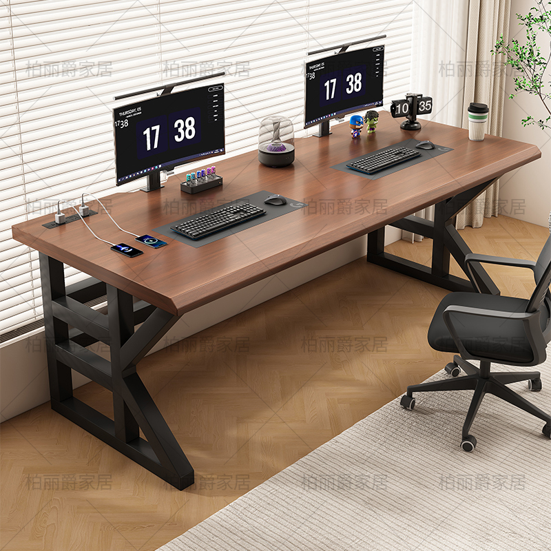 Computer Desk Rectangular Work Table Home Desktop Gaming Table Student Study Desk Bedroom Double Office Desk