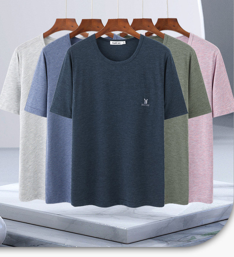 Летняя быстросохнущая спортивная базовая приятная телу футболка с коротким рукавом, для среднего возраста, Early winter 