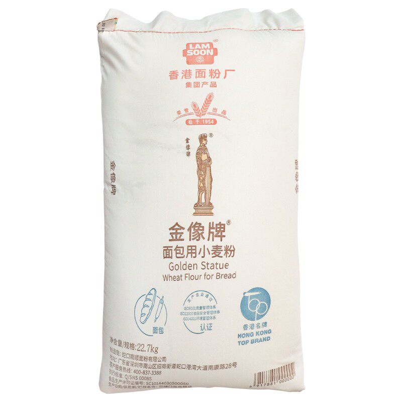 Golden Statue A High Gluten Powder Bread Powder Baking Special High Gluten Flour Toast High Powder Golden Elephant Wheat Flour 25kg Commercial