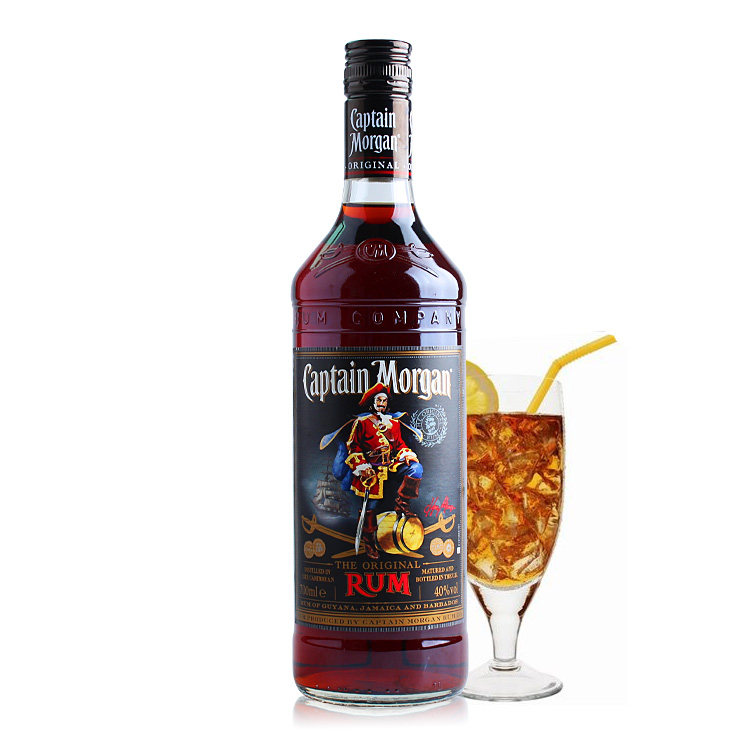 Imported wine Captain Morgan black rum 700ml free Cuban cocktail base wine black label rum