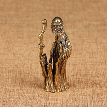 Pure copper Da Mozu Division small pendulum piece imitation tree root brass micro-sculpted Bodhi Damo small bronze statue of tea darling