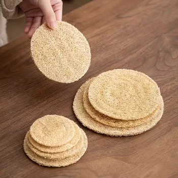 Loofah teapot mat ຊາ coaster ຊາສະຫນັບສະຫນູນ mat ຫມໍ້