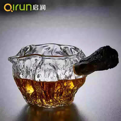 Japanese-style thickened heat-resistant Baicai side Jingyi cup walnut pattern Ebony uniform Cup Tea Sea tea separation device