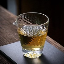 Japan-style Thickened Hammer Print Transparent Fair Cup heat-resistant glass Gongcup Tea Sea inverted tea Tea Cup Koru Tea Accessories