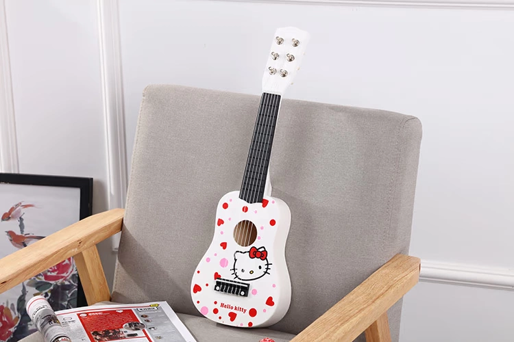 Trẻ em guitar ukulele đồ chơi sáu dây cho người mới bắt đầu có thể chơi mô phỏng đàn guitar nhỏ bằng gỗ cho người mới bắt đầu chơi nhạc cụ 21 inch - Đồ chơi âm nhạc / nhạc cụ Chirldren