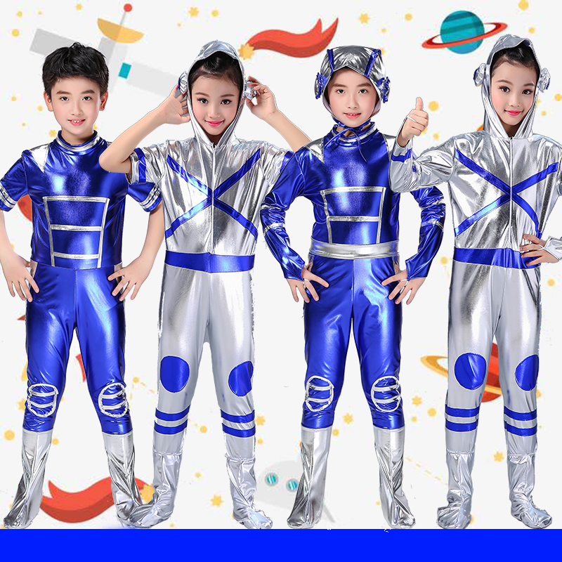 Children Animation Drama Robot Stage Cartoon Show Clothes Children&apos;s Astronaut Space Suit Modern Dance Show Clothes